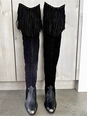 RARE & VHTF SPELL EVIE OTK FRINGE BOOTS (38)